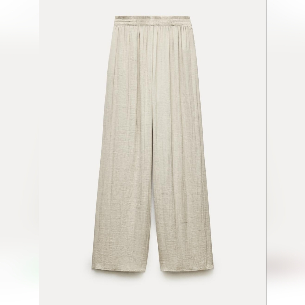 Satin effect waist pants